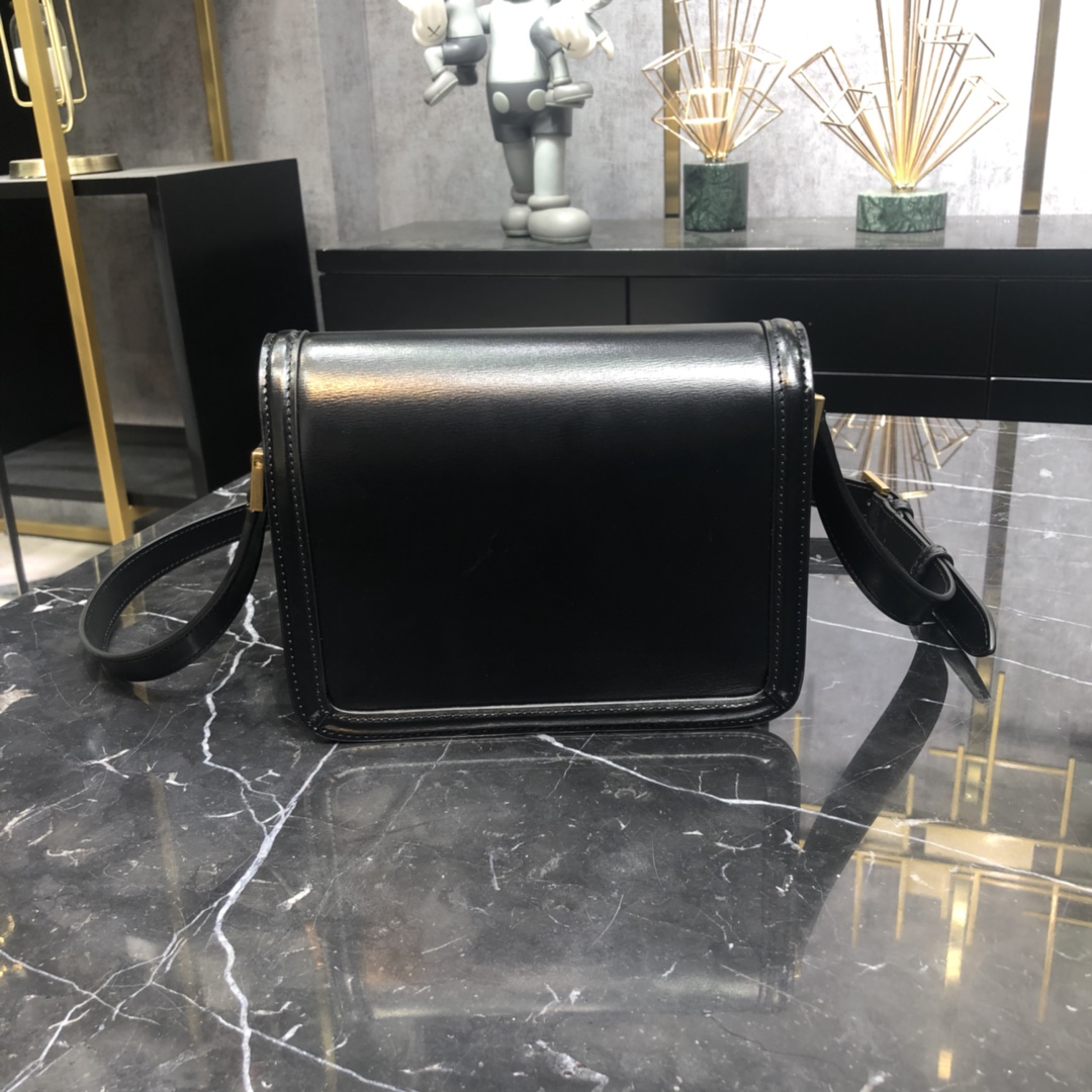 Saint Laurent Solferino Box Small Calfskin Handbag Shoulder Bag Black 634306 